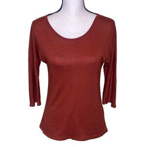 J. Crew 3/4 Sleeve Pull-Over Rust Top Size XS